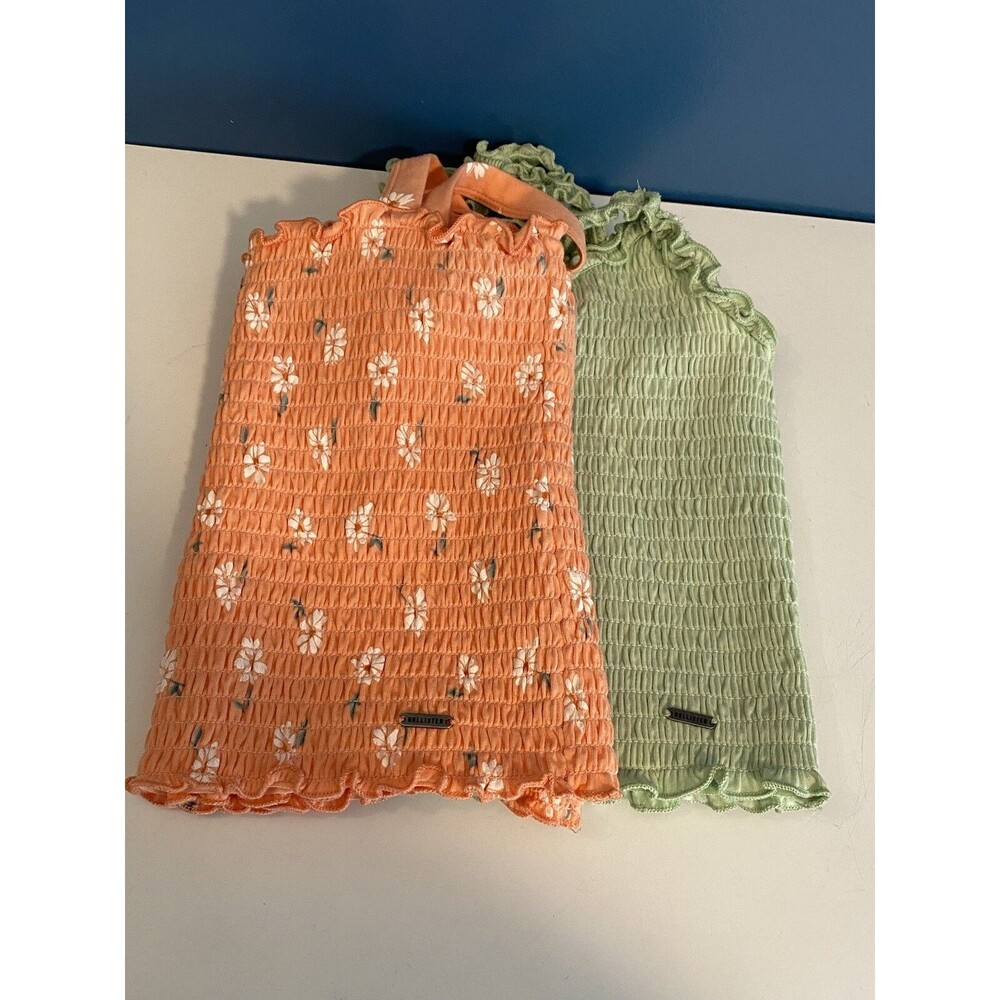 Tank Tops Lot Of 2 Festival Concert Boho Juniors Sz Med Pastel Floral & Solid - Picture 2 of 16